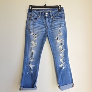 American Eagle Outfitters Distressed Artist Crop Jeans Size 4